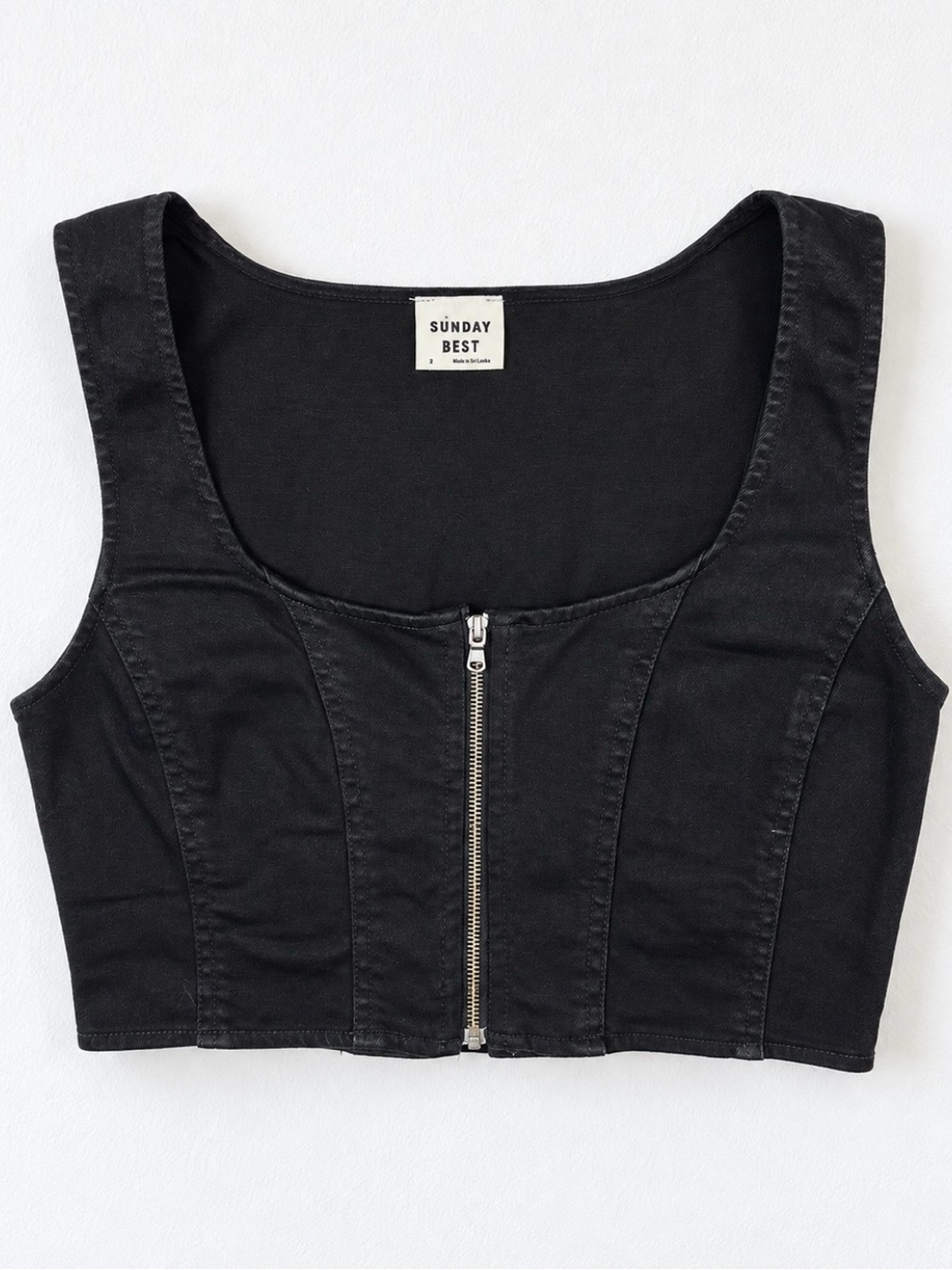 Aritzia Sunday Best Faye Denim Bustier Corset Top Black Y2K Women’s 2
